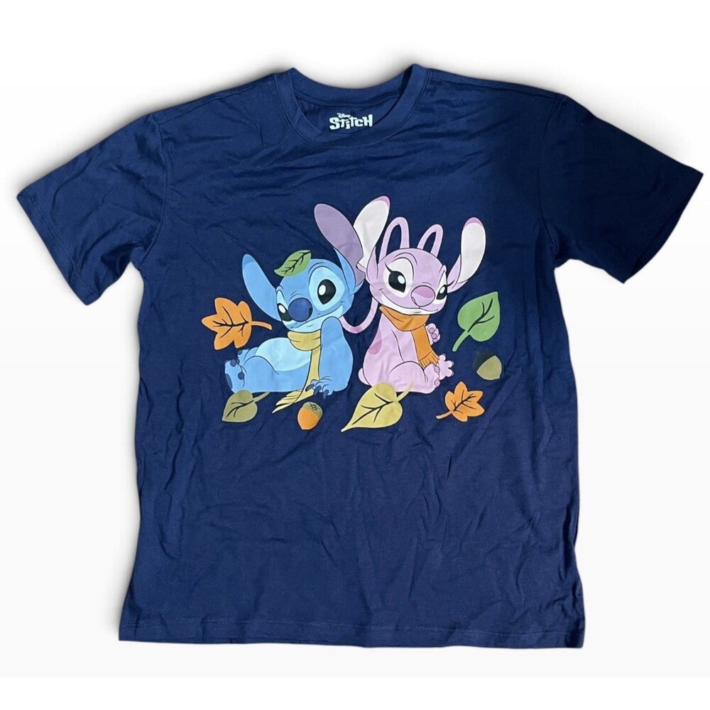 Disney Lilo & Stitch Graphic T-Shirt Navy Blue Small new with tags